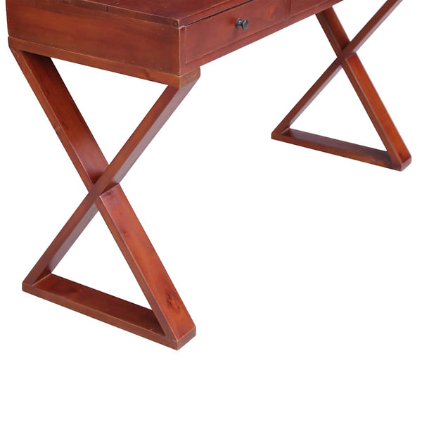 vidaXL Computer Desk Brown 115x47x77 cm Solid Mahogany Wood