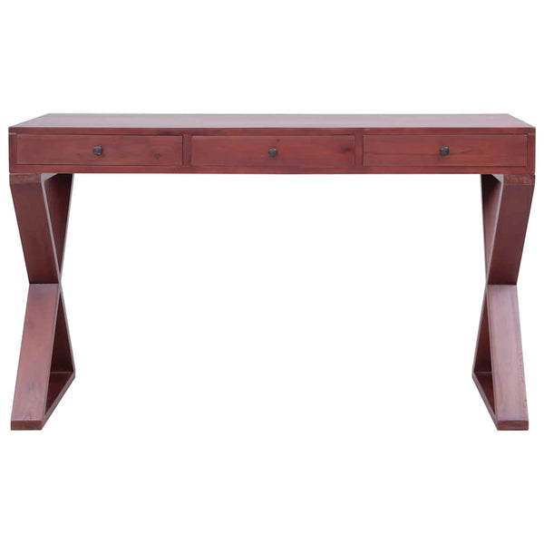 vidaXL Computer Desk Brown 115x47x77 cm Solid Mahogany Wood