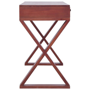 vidaXL Computer Desk Brown 115x47x77 cm Solid Mahogany Wood