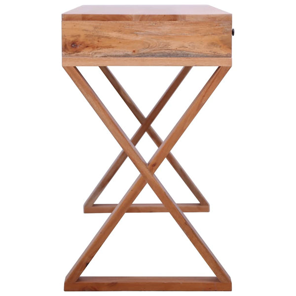 vidaXL Computer Desk Natural 115x47x77 cm Solid Mahogany Wood