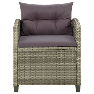 vidaXL Garden Chair with Cushion Poly Rattan Grey