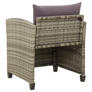 vidaXL Garden Chair with Cushion Poly Rattan Grey