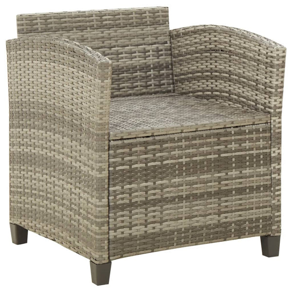 vidaXL Garden Chair with Cushion Poly Rattan Grey