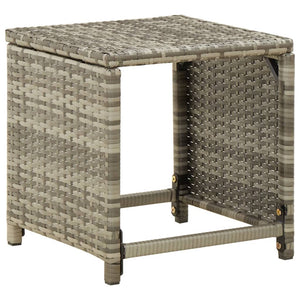 vidaXL Garden Stools 4 pcs with Cushions Poly Rattan Grey