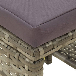 vidaXL Garden Stools 4 pcs with Cushions Poly Rattan Grey