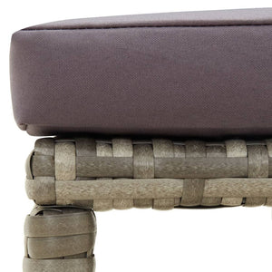 vidaXL Garden Stools 4 pcs with Cushions Poly Rattan Grey
