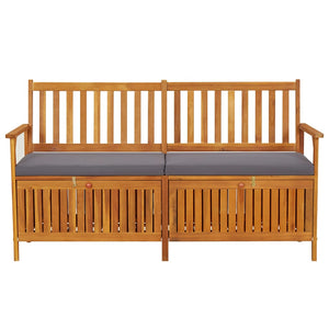 vidaXL Storage Bench with Cushion 148 cm Solid Acacia Wood