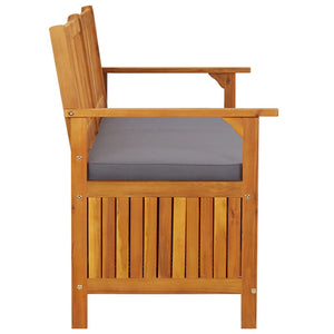 vidaXL Storage Bench with Cushion 148 cm Solid Acacia Wood