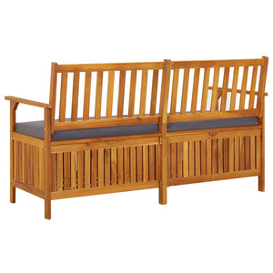 vidaXL Storage Bench with Cushion 148 cm Solid Acacia Wood