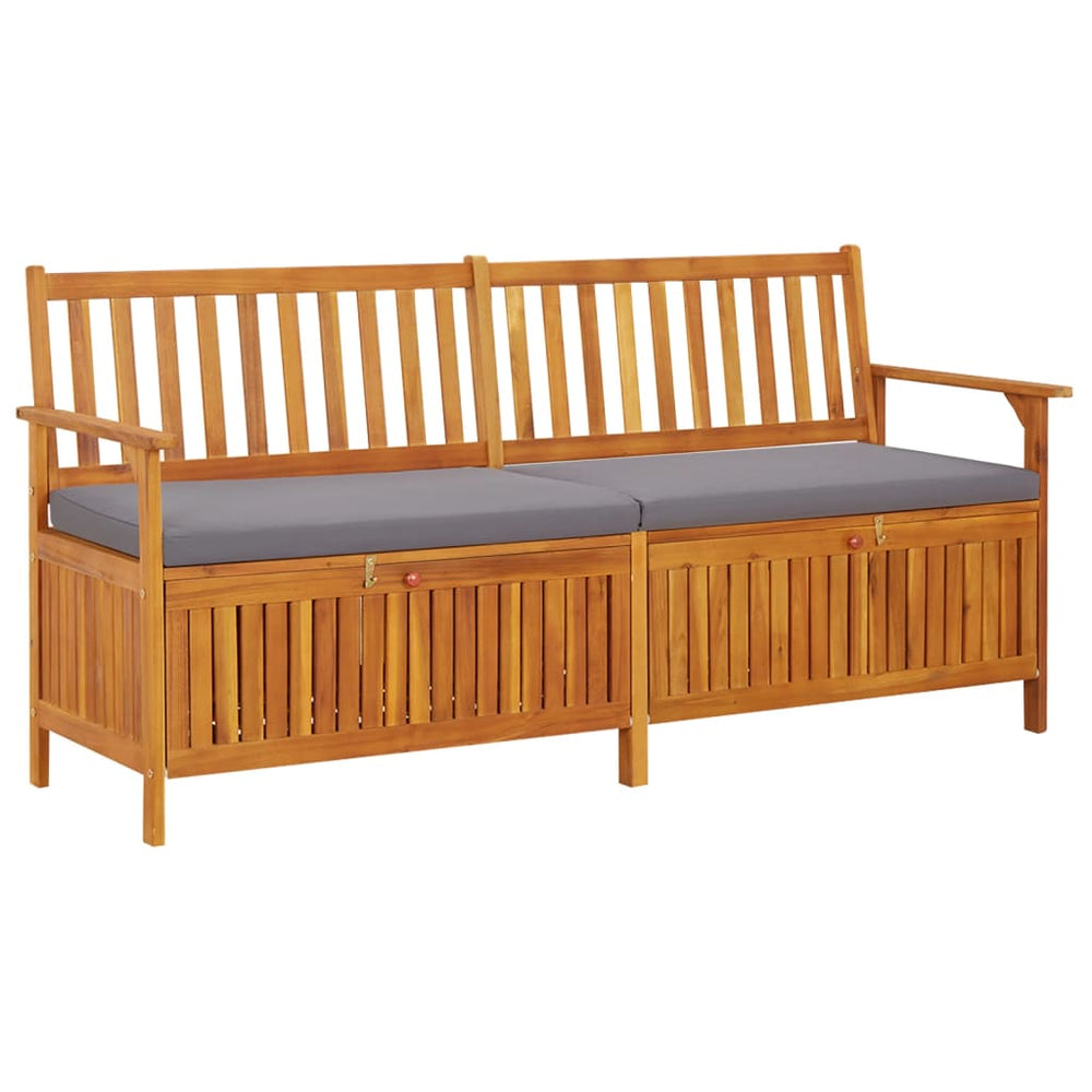 vidaXL Storage Bench with Cushion 170 cm Solid Acacia Wood