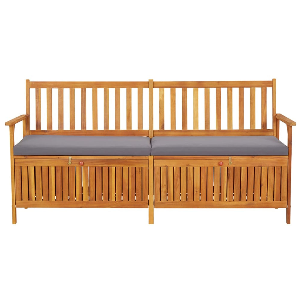 vidaXL Storage Bench with Cushion 170 cm Solid Acacia Wood