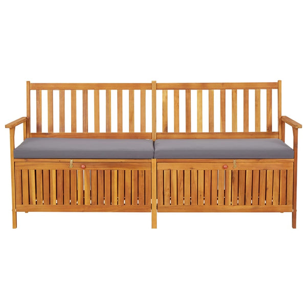 vidaXL Storage Bench with Cushion 170 cm Solid Acacia Wood