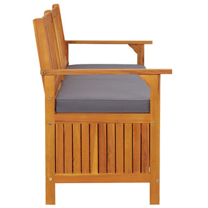 vidaXL Storage Bench with Cushion 170 cm Solid Acacia Wood