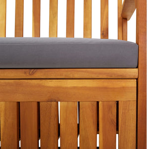 vidaXL Storage Bench with Cushion 170 cm Solid Acacia Wood
