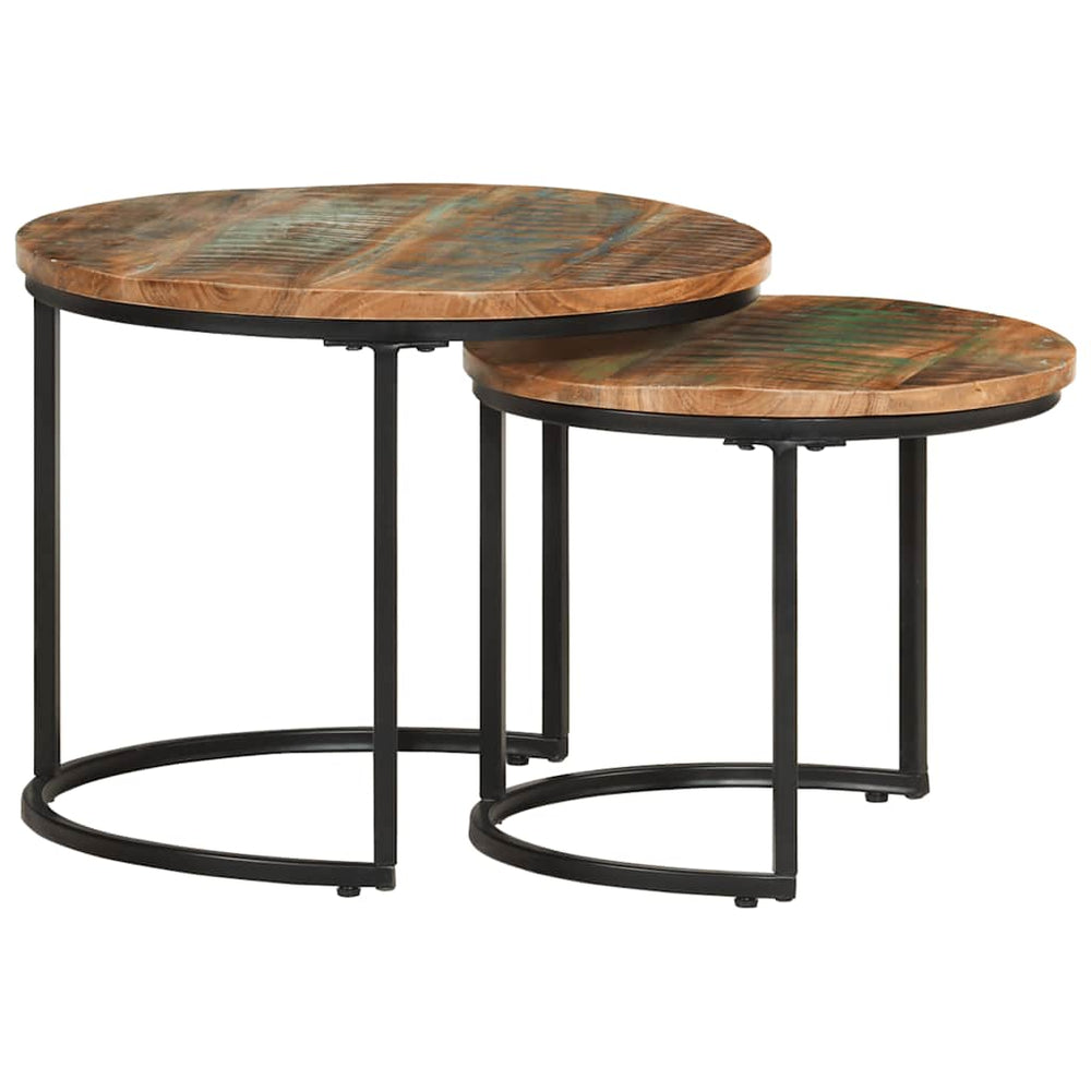 vidaXL Nested Tables 2 pcs. Solid Reclaimed Wood