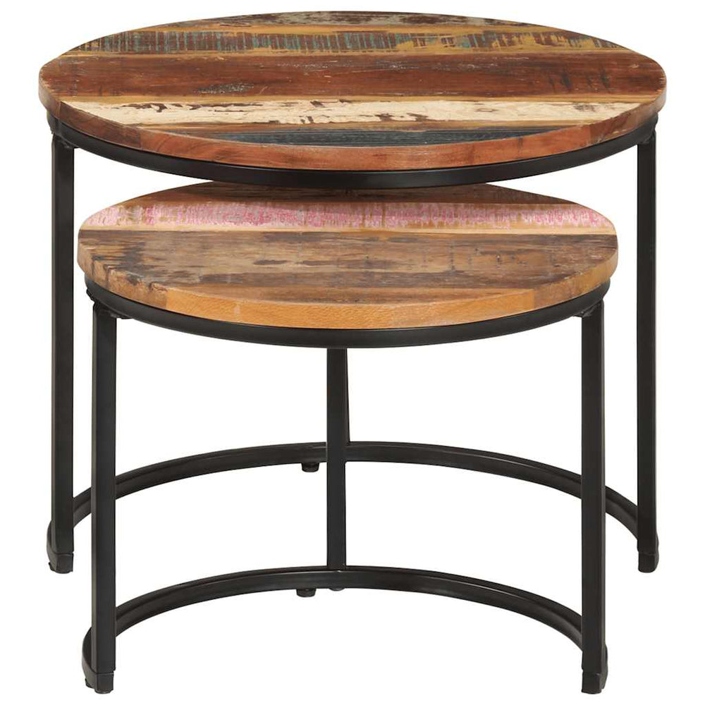 vidaXL Nested Tables 2 pcs. Solid Reclaimed Wood