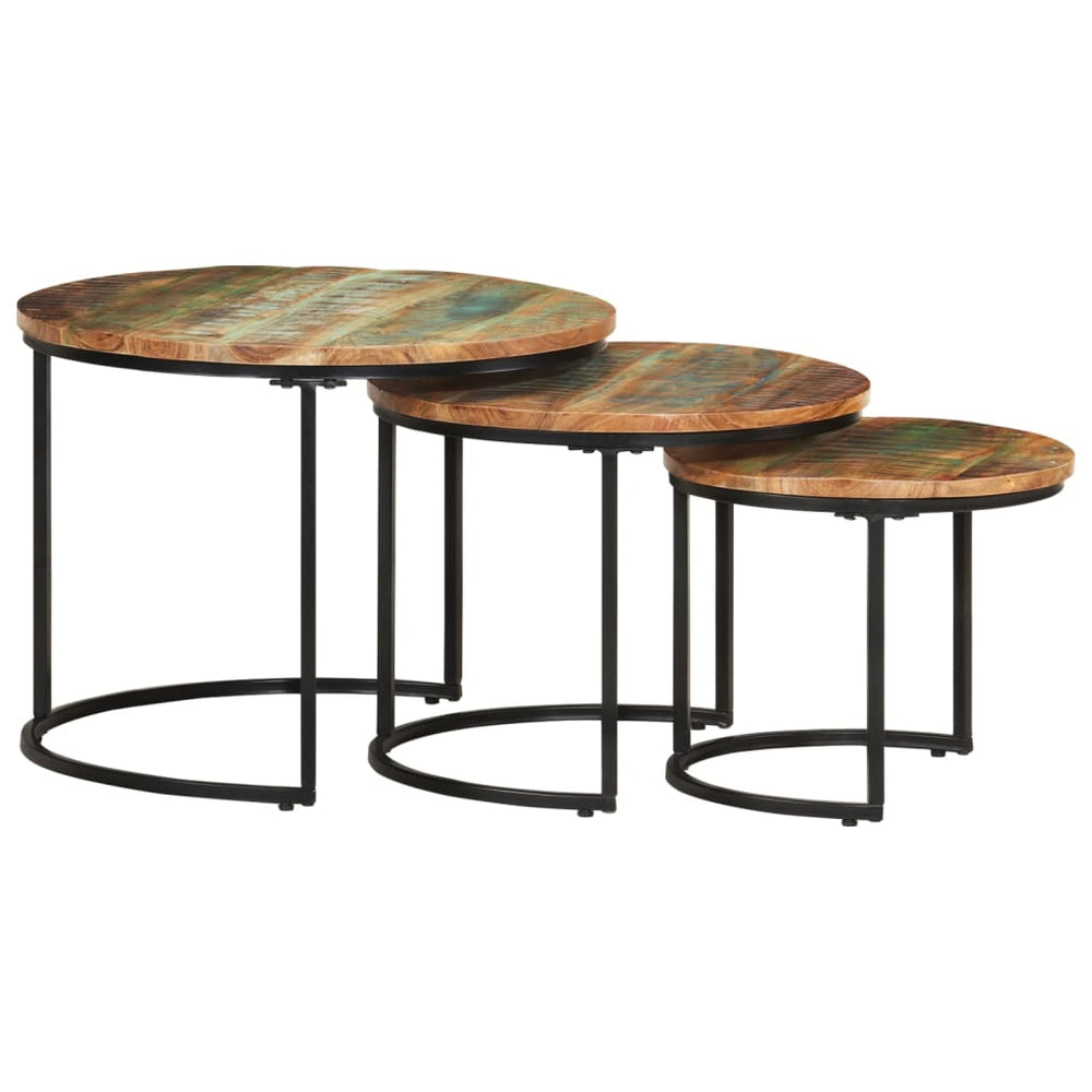 vidaXL Nested Tables 3 pcs. Solid Reclaimed Wood