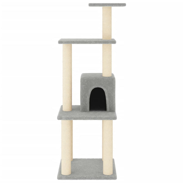 vidaXL Cat Tree with Sisal Scratching Posts Light Gray 105 cm