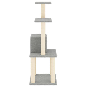 vidaXL Cat Tree with Sisal Scratching Posts Light Gray 105 cm