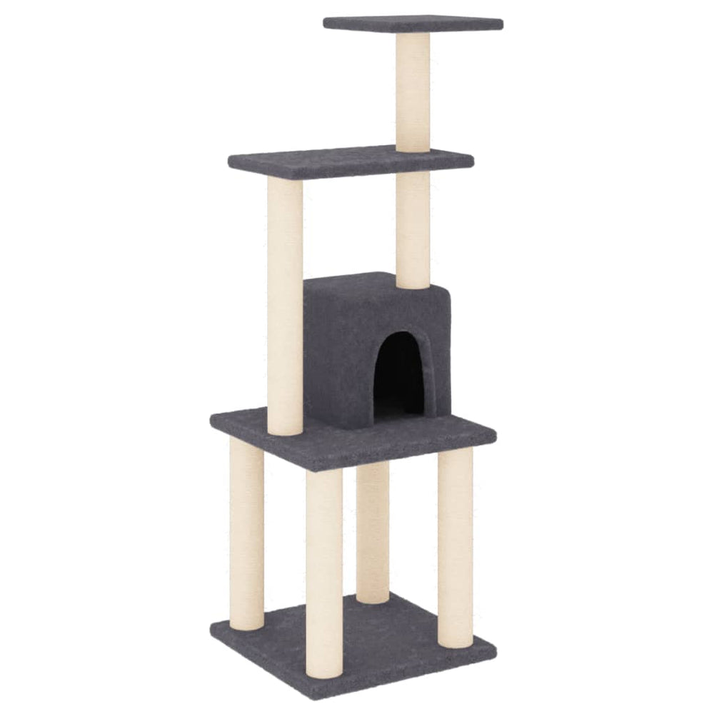 vidaXL Cat Tree with Sisal Scratching Posts Dark Gray 105 cm