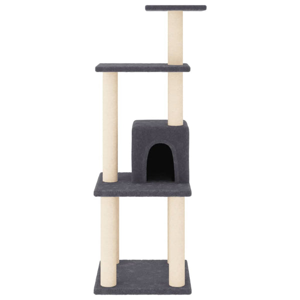 vidaXL Cat Tree with Sisal Scratching Posts Dark Gray 105 cm