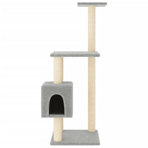vidaXL Cat Tree with Sisal Scratching Posts Light Gray 104 cm