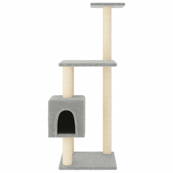 vidaXL Cat Tree with Sisal Scratching Posts Light Gray 104 cm