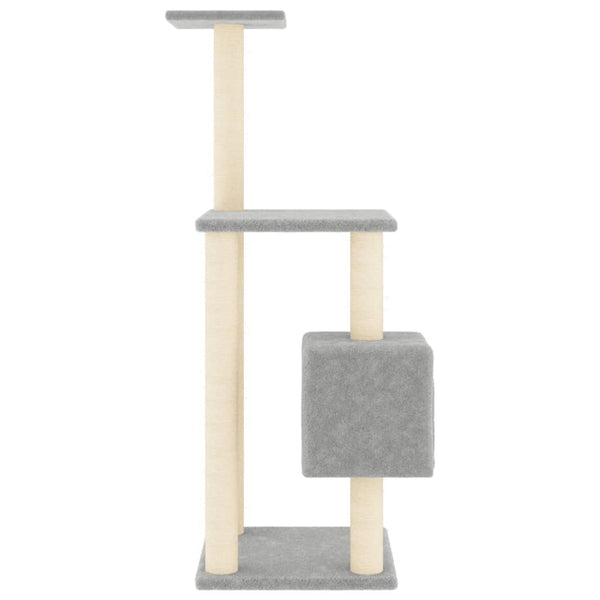 vidaXL Cat Tree with Sisal Scratching Posts Light Gray 104 cm