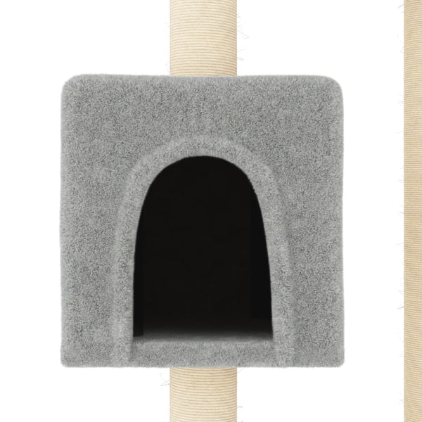 vidaXL Cat Tree with Sisal Scratching Posts Light Gray 104 cm