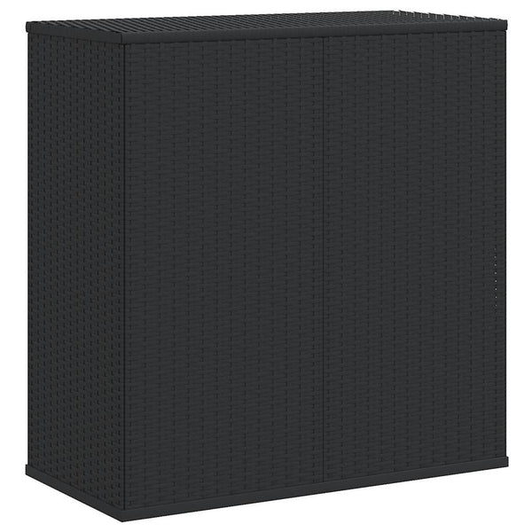 Garten-Kissenbox PE Rattan 100x49x103,5 cm Schwarz