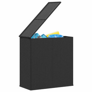 Garten-Kissenbox PE Rattan 100x49x103,5 cm Schwarz