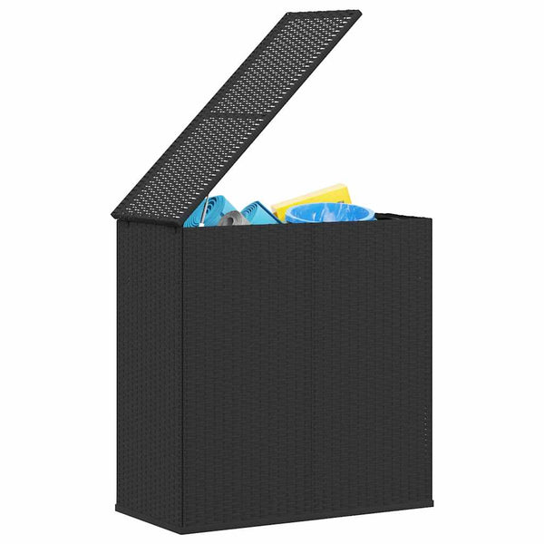 Garten-Kissenbox PE Rattan 100x49x103,5 cm Schwarz