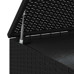 Garten-Kissenbox PE Rattan 100x49x103,5 cm Schwarz