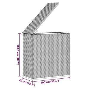 Garten-Kissenbox PE Rattan 100x49x103,5 cm Schwarz