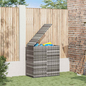 Garten-Kissenbox PE Rattan 100x49x103,5 cm Grau