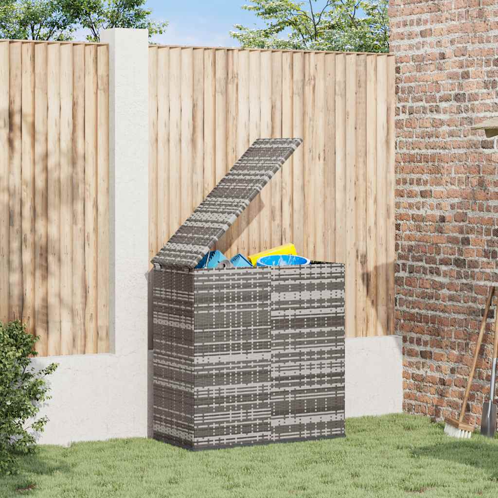 Garten-Kissenbox PE Rattan 100x49x103,5 cm Grau