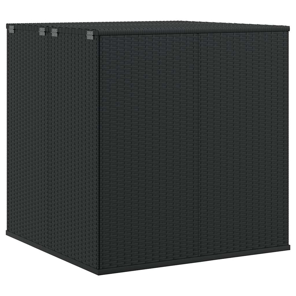 vidaXL Garden Storage Box PE Rattan 100x97.5x104 cm Black