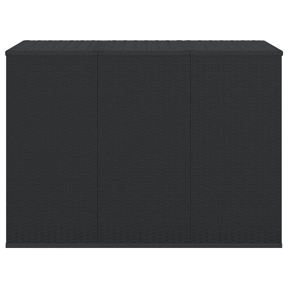 vidaXL Garden Cushion Box PE Rattan 145x100x103 cm Black