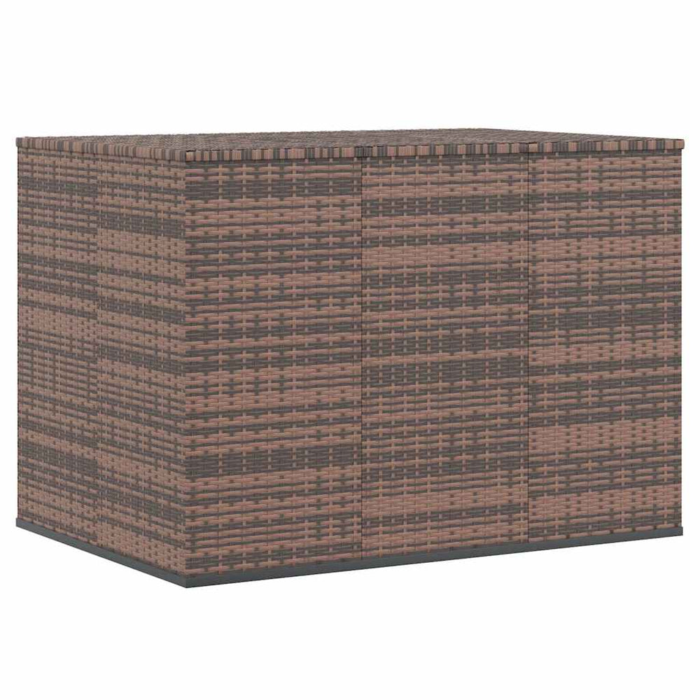 vidaXL Garden Cushion Storage Box PE Rattan 145x100x103 cm Brown