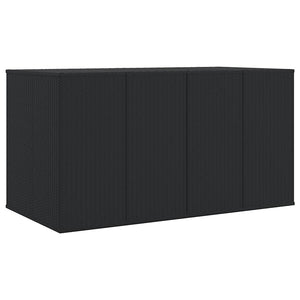 vidaXL Garden Cushion Box PE Rattan 194x100x103 cm Black
