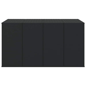 vidaXL Garden Cushion Box PE Rattan 194x100x103 cm Black