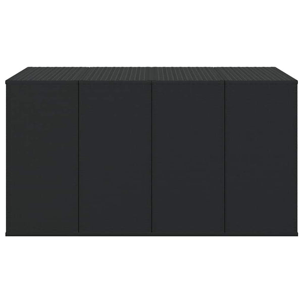 vidaXL Garden Cushion Box PE Rattan 194x100x103 cm Black