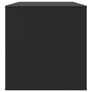 vidaXL Garden Cushion Box PE Rattan 194x100x103 cm Black