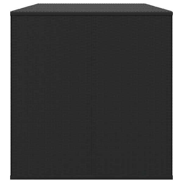 vidaXL Garden Cushion Box PE Rattan 194x100x103 cm Black