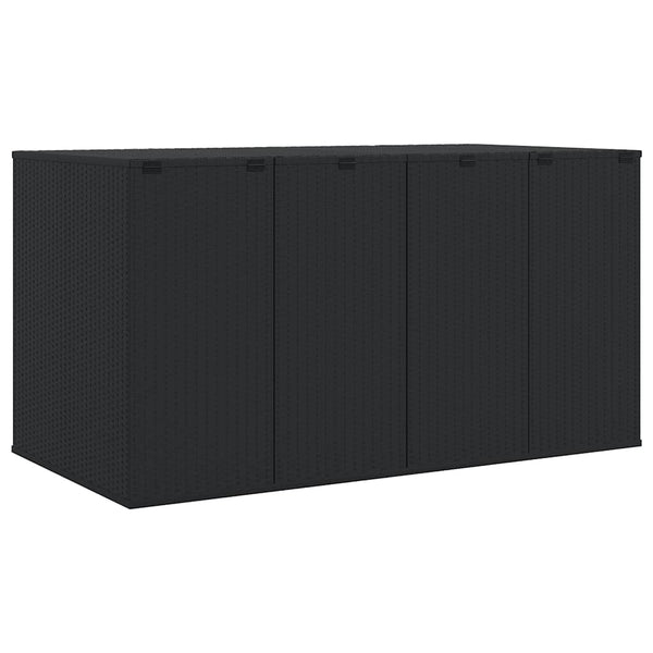 vidaXL Garden Cushion Box PE Rattan 194x100x103 cm Black