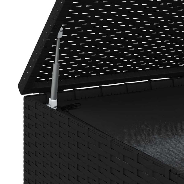 vidaXL Garden Cushion Box PE Rattan 194x100x103 cm Black