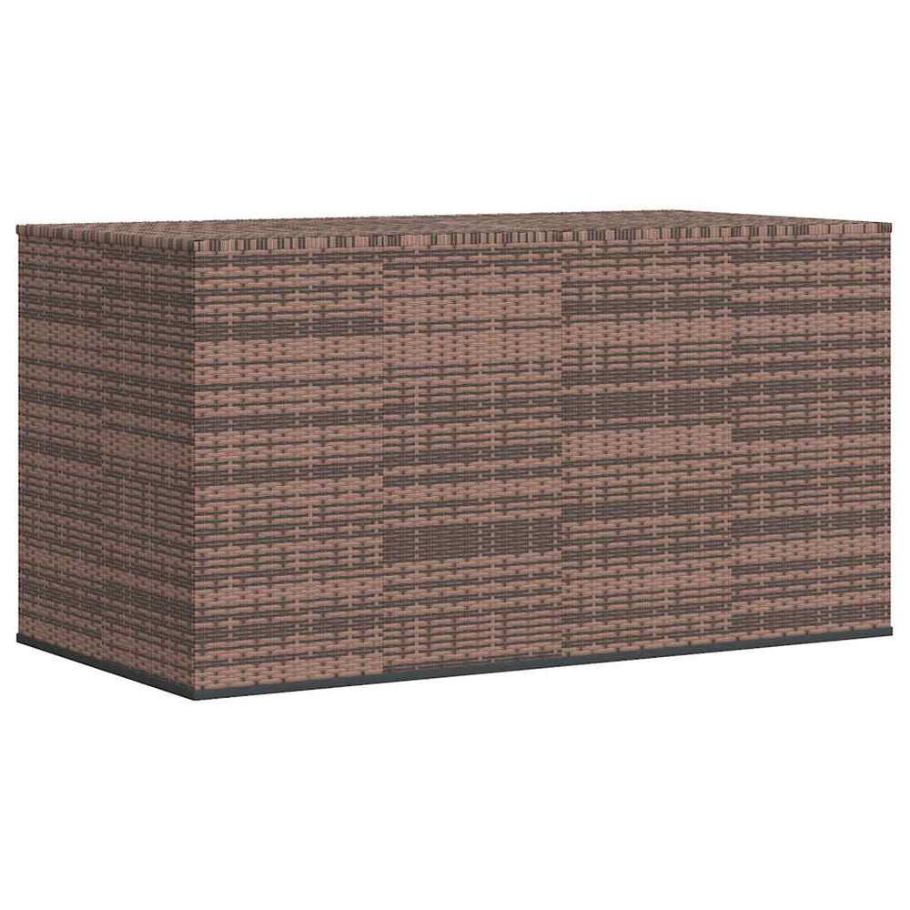 vidaXL Garden Cushion Box PE Rattan 194x100x103 cm Brown