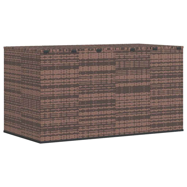 vidaXL Garden Cushion Box PE Rattan 194x100x103 cm Brown
