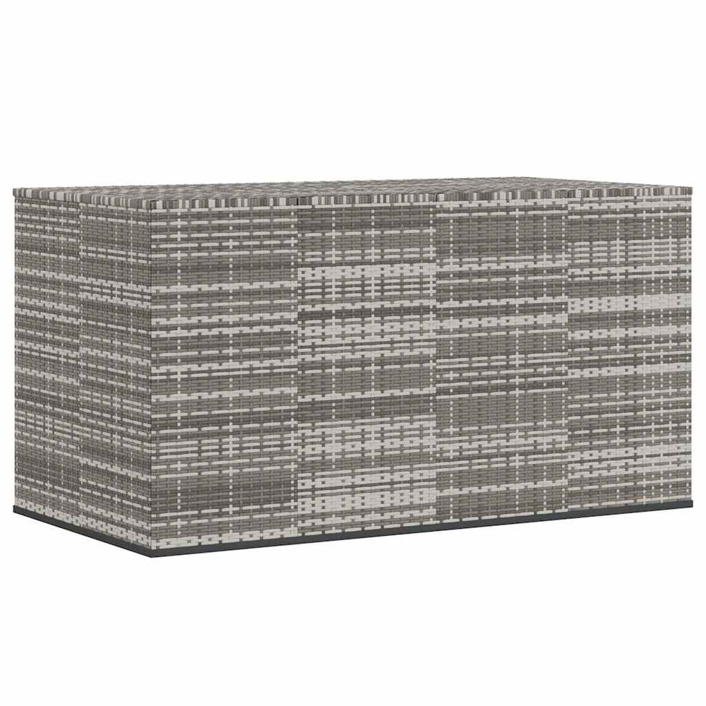 vidaXL Garden Storage Box PE Rattan 194x100x103 cm Grey