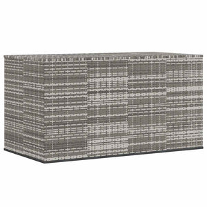 vidaXL Garden Storage Box PE Rattan 194x100x103 cm Grey